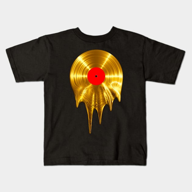 Melting vinyl GOLD Kids T-Shirt by Grandeduc